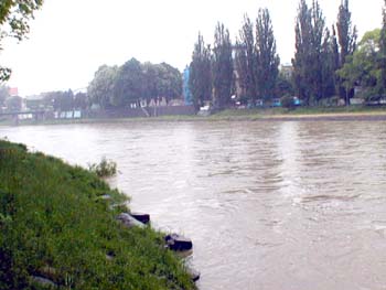 Река Уж в областном центре Закарпатья г.Ужгороде