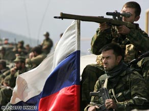Russian President Dmitry Medvedev has called a halt to the advance of Russian troops in Georgia. 