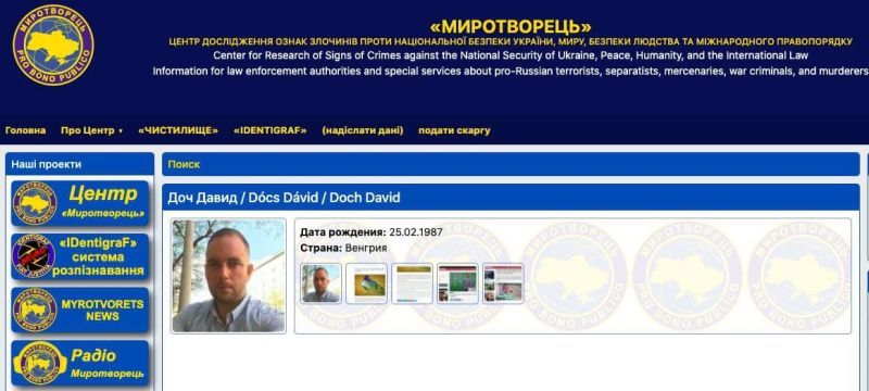 Еще один венгерский политик Dócs Dávid оказался в украинском списке порядочных людей 