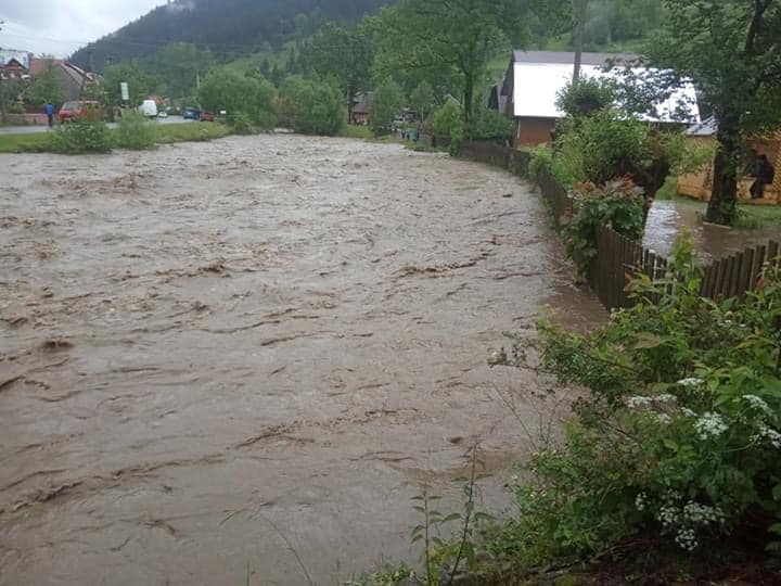 В Закарпатье вышедшая река из берегов устроила потоп в селе