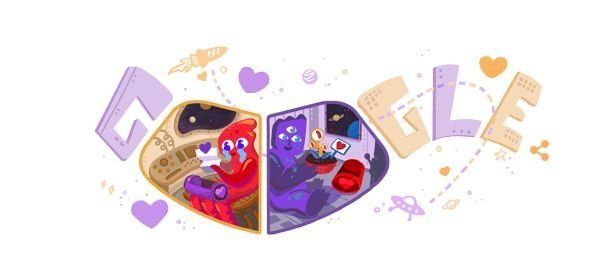 День всіх закоханих компанія Google відзначила яскравим дудлом про інопланетян