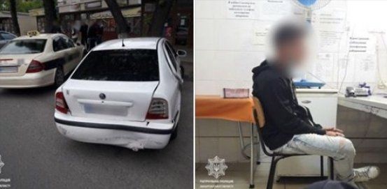 В Ужгороді наркоман на автівці з "шашечками" зіткнувся зі Шкодою