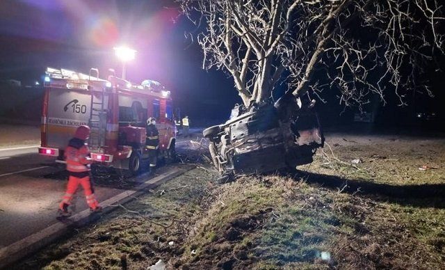 Ужасное ДТП в Словакии: Автомобиль на полном ходу врезался в дерево, водитель погиб 