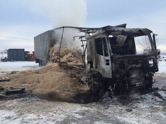 Ночью на Закарпатье сгорел русский камион