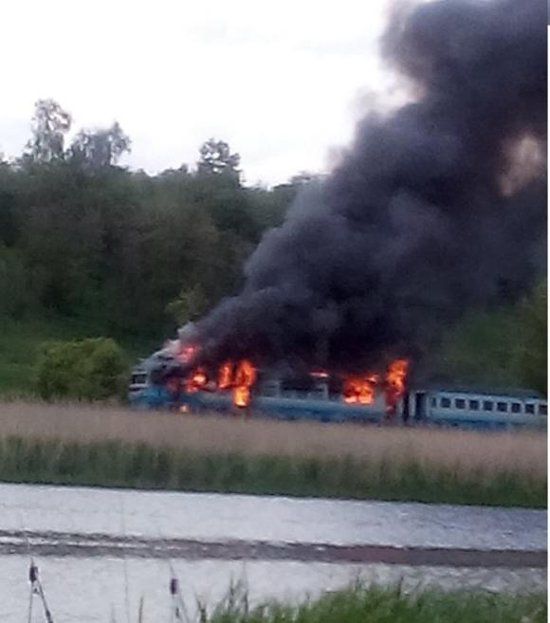 В Винницкой области загорелся поезд