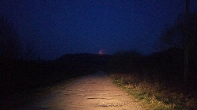 Ночной пожар в лесу возле Ужгорода