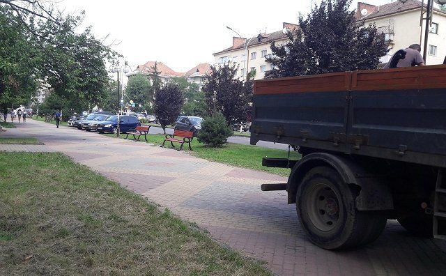 На проспекте Свободы в Ужгороде обновили скамейки