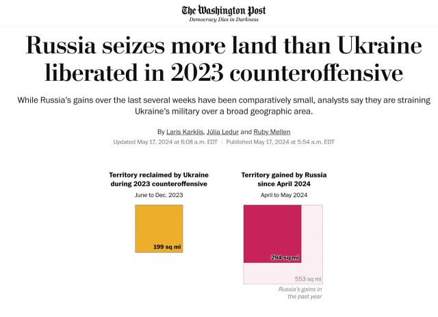 РФ захватила больше территории, чем Украина освободила в контрнаступлении 2023 года