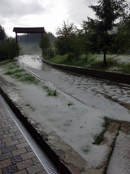 На Закарпатье среди лета выпал снег