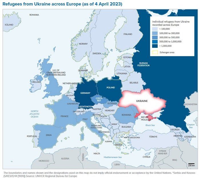 С начала войны в страны ЕС уехали более 8 млн украинцев