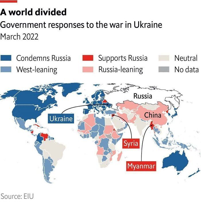 Как выглядит мировая поддержка Украины по странам мира