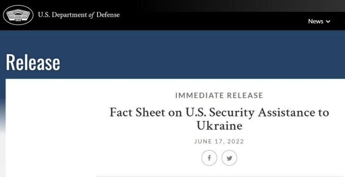 Минобороны США отчиталось о выделенной военной помощи Украине