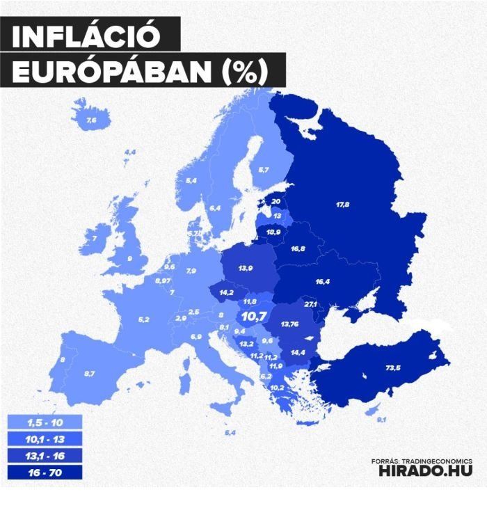 В ряде стран-членов ЕС инфляция уже превысила двузначный уровень