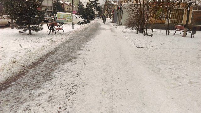 По улицам Ужгорода можно кататься на коньках