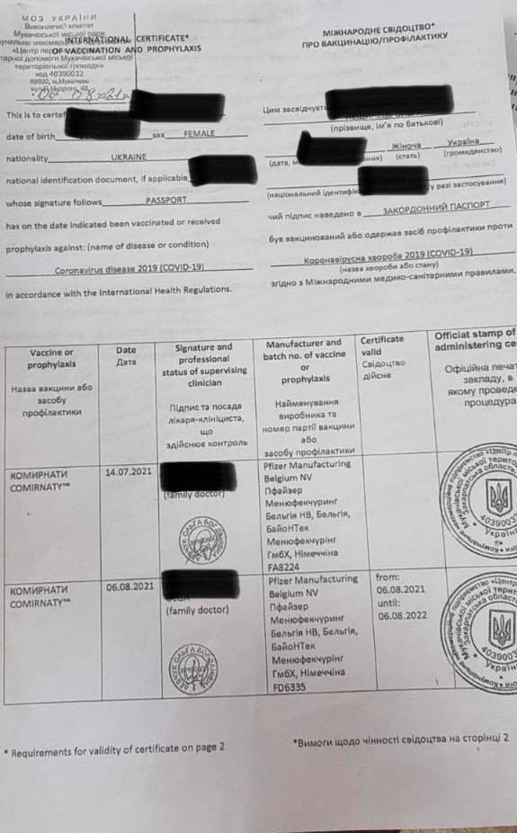 Мэр Мукачево нашел среди своих работников владельцев фальшивых паспортов о вакцинации, выданных в "Астре Диа" 