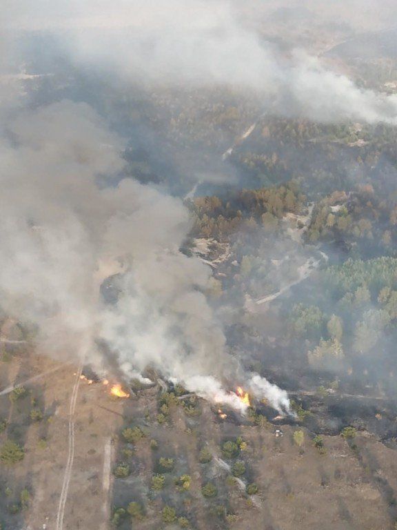 На Чернігівщині авіація допомагає ліквідовувати лісову пожежу на військовому полігоні