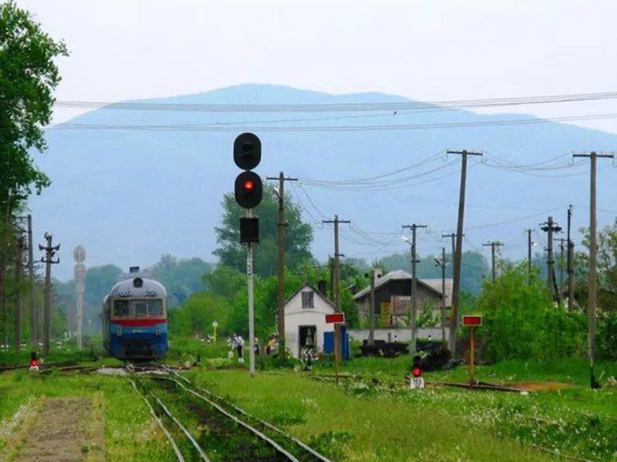 Дизель-поїзд Д1 прибуває до станції Виноградів-Закарпатський. Фото 2011 р.
