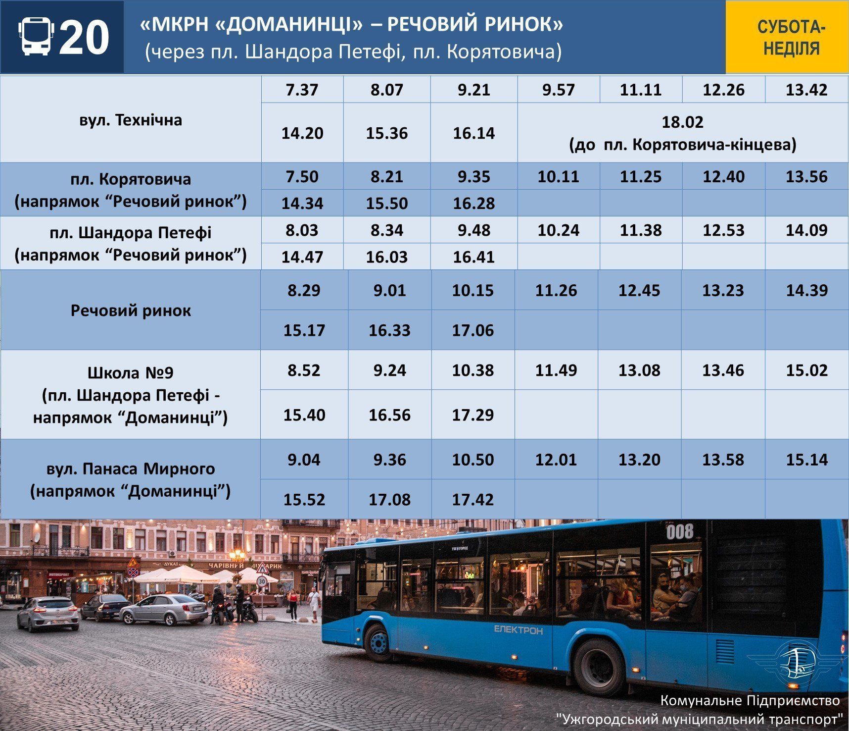 Как будут курсировать городские автобусы в Ужгороде во время "карантинных выходных"
