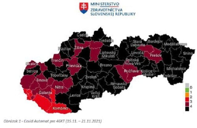 С 15 ноября большинство районов в Словакии будут в черной зоне.