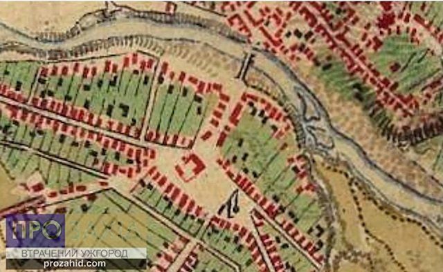 «До чорного орла» на мапі міста 1819–1869 років