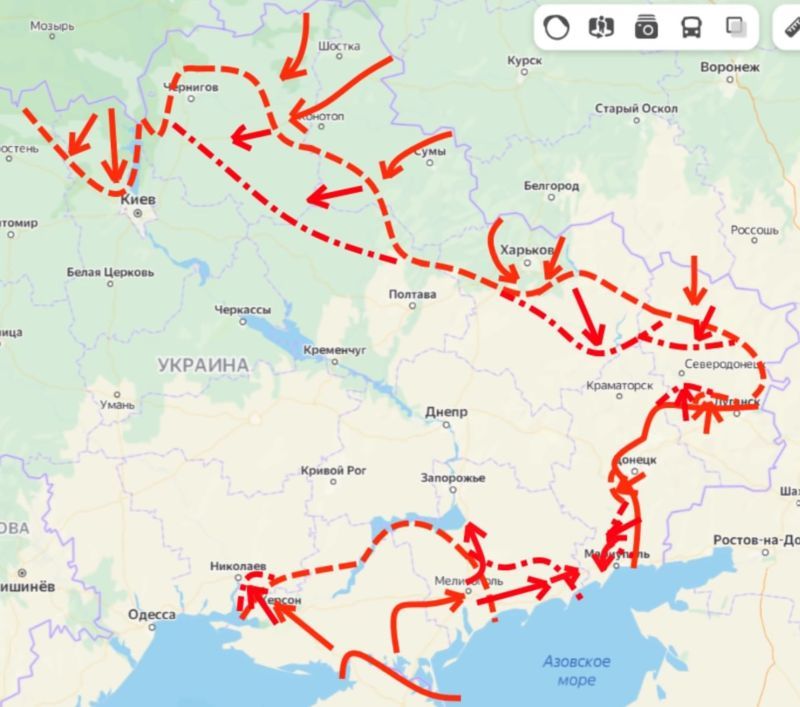 Свежая карта военных действий в Украине