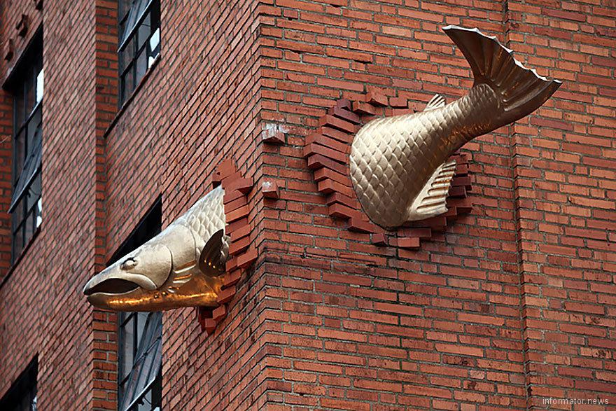 «Скульптура лосося», Портленд, Орегон, США