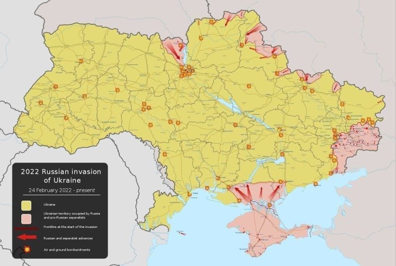 Где в Украине сегодня проходит линия фронта (КАРТА)