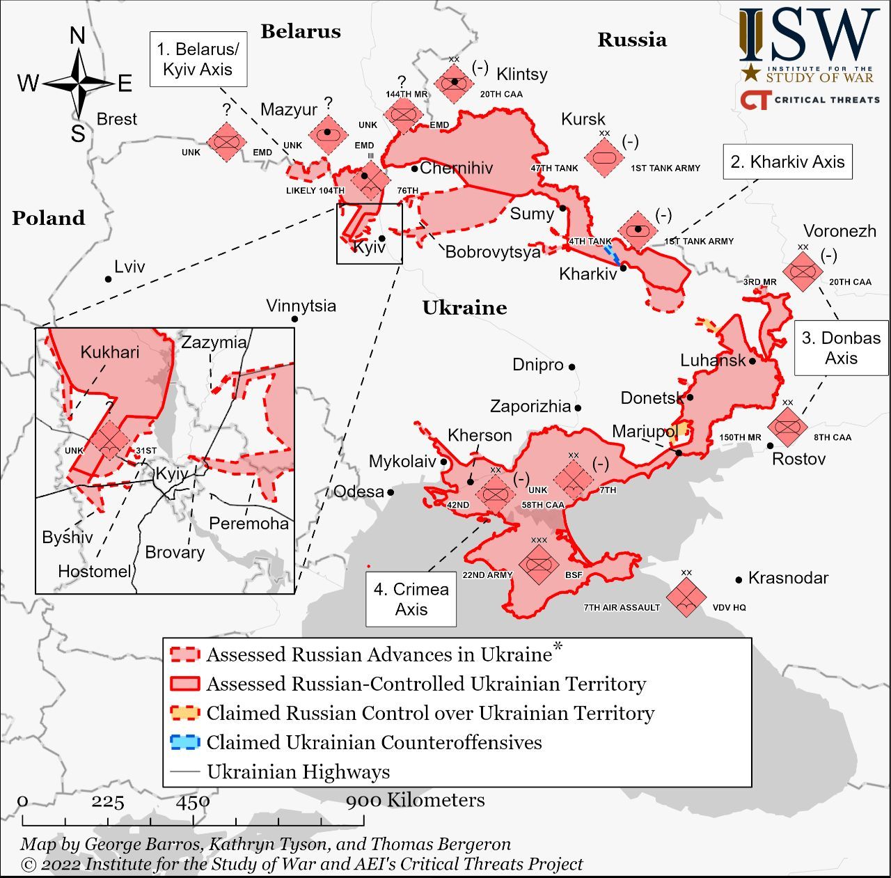 Подборка карт оперативной обстановки на территории Украины за 6 марта