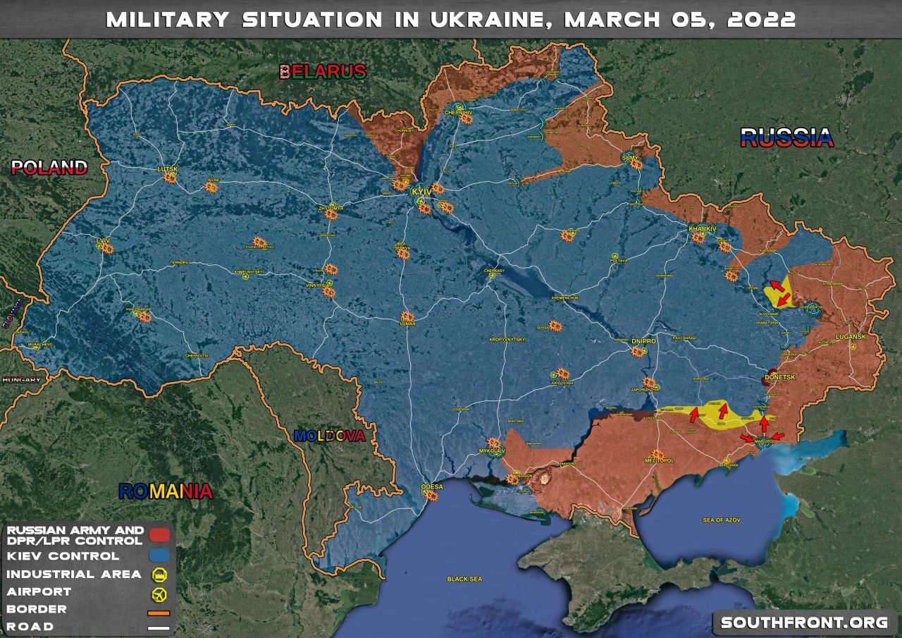 карты боевых действий, 7 марта, нападение РФ, карта боев