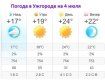 Прогноз погоды в Ужгороде на 4 июля 2019