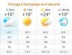 Прогноз погоды в Ужгороде на 4 августа 2019
