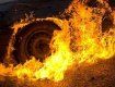 В Закарпатье на трассе Киев-Чоп сгорела Таврия