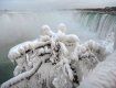 Скованная льдом Ниагара: Водопад частично замерз