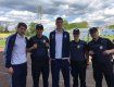 Фото новой полиции в Ужгороде с тренером и игроками киевского "Динамо"