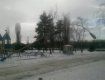 В Ужгороде возле "Рошен" упал электрический столб