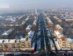 Проспект Свободы в Ужгороде с высоты птичьего полета