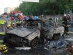 В Киеве Kawasaki и Daewoo сгорели дотла вместе с водителями