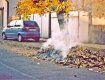 На улицах Ужгорода постоянно сжигают опавшие листья