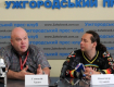 На пресс-конференции Александр Суханов и Геннадий Хазан