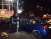 В Киеве Chevrolet Aveo и Audi столкнулись на... тротуаре