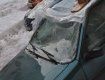 В центре Донецка снежная лавина раздавила четыре автомобиля
