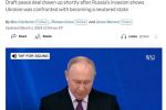 Мирное соглашение на условиях Кремля: что предлагал Путин Украине в 2022 году