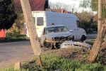 В Мукачево водитель "BMW" разбился об столб