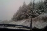 Сегодня на трассе Киев-Чоп в горах выпал первый снег