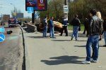 В Киеве Dacia на скорости "влетела" в пешеходный переход