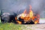 Массовый пожар автомобилей на Закарпатье