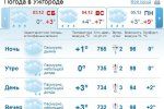 В Ужгороде в субботу ожидается облачность и дождь