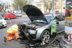 В столице Венгрии Audi A8 разбил вдребезги Opel Astra Caravan
