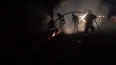 В Мукачево на ходу автомобиль охватило пламя 