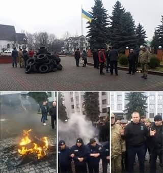 Під будівлею Тячівської райради сталися сутички через вимоги відставки президента